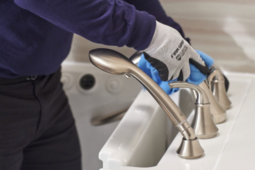 contractor installing a walk-in tub
