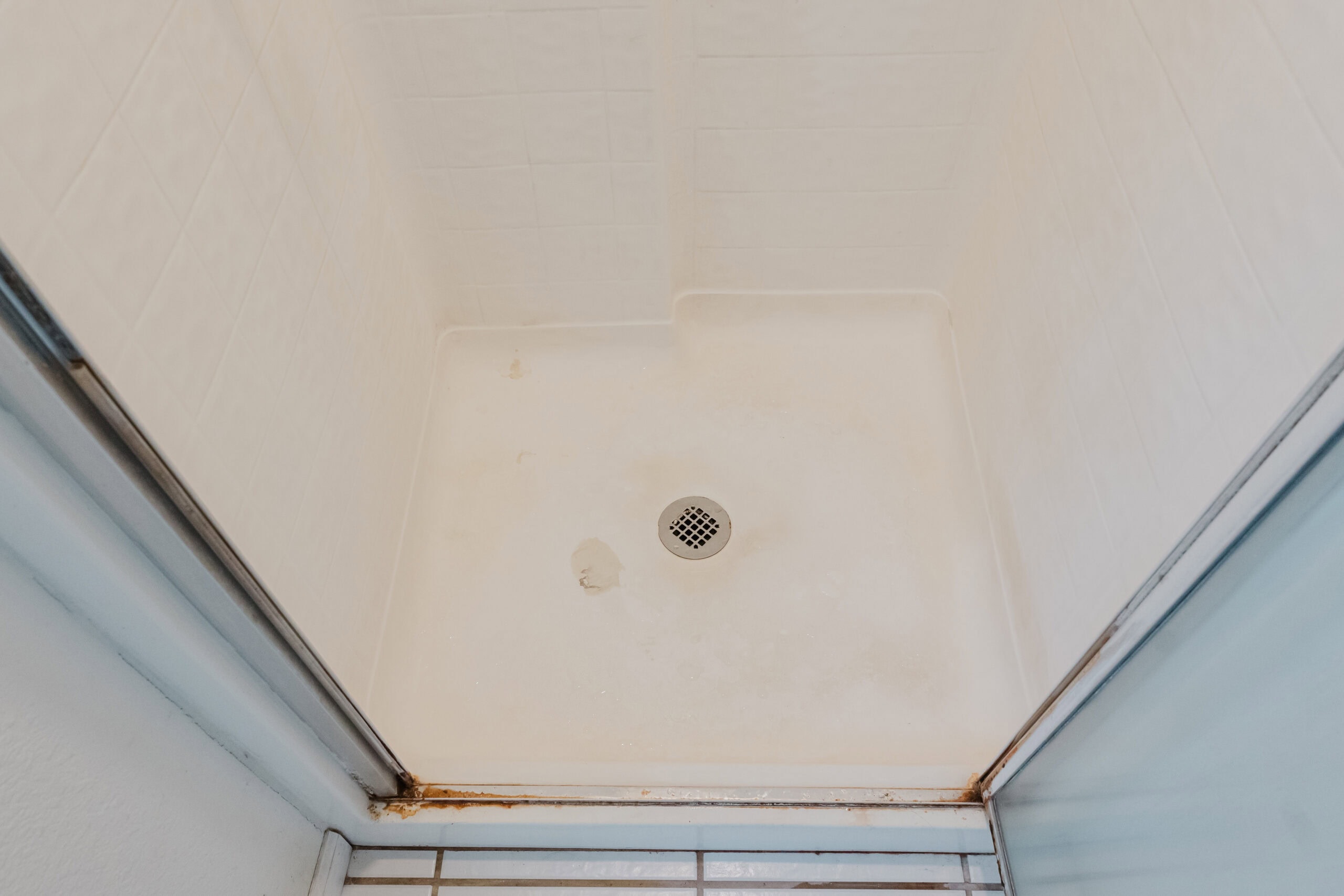 hard water stains in shower